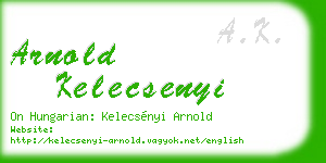 arnold kelecsenyi business card