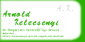 arnold kelecsenyi business card